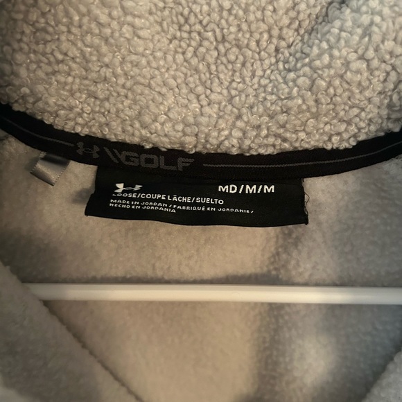 Under Armour Men’s 1/4 Snap Pullover Fleece Jacket Gray/White Size Medium - Picture 4 of 4